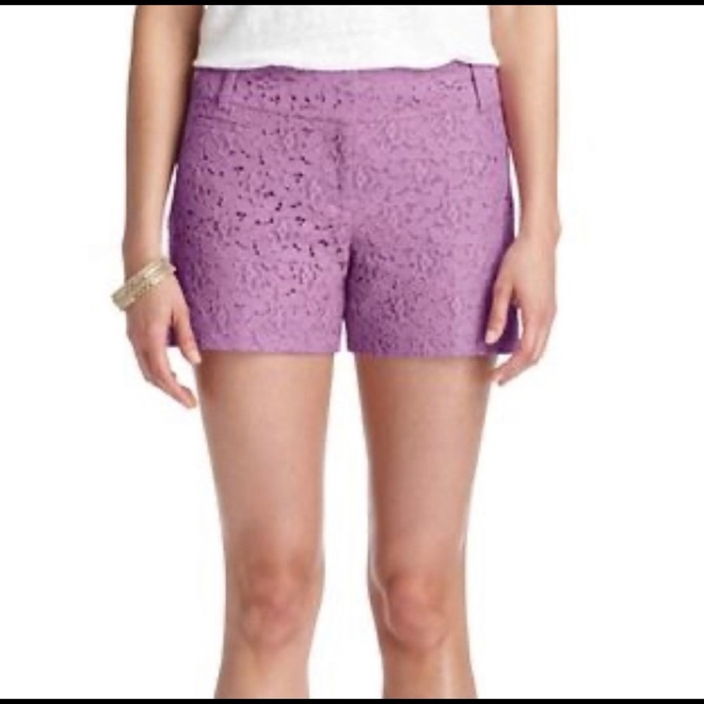 Loft Marissa Lavender Lilac Lace High Rise Shorts 2